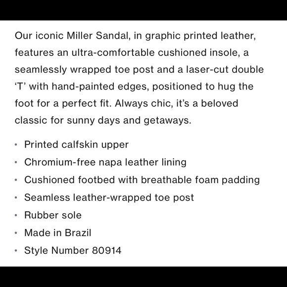 NIB Tory Burch Miller Triangle Geo Sandals - Picture 5 of 6